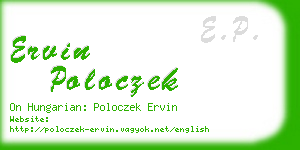 ervin poloczek business card